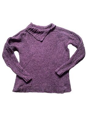 Christopher & Banks Chunky Knit Soft Sweater-Purple-Size Large-GUC